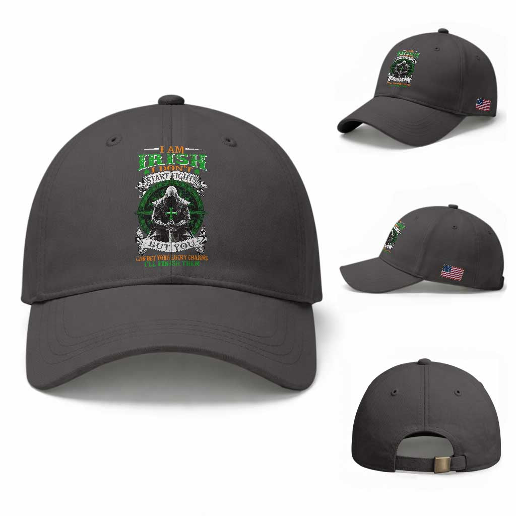 Irish Pride Baseball Cap I Am Irish I Don't Start Fights But You Can Bet Your Lucky Charms