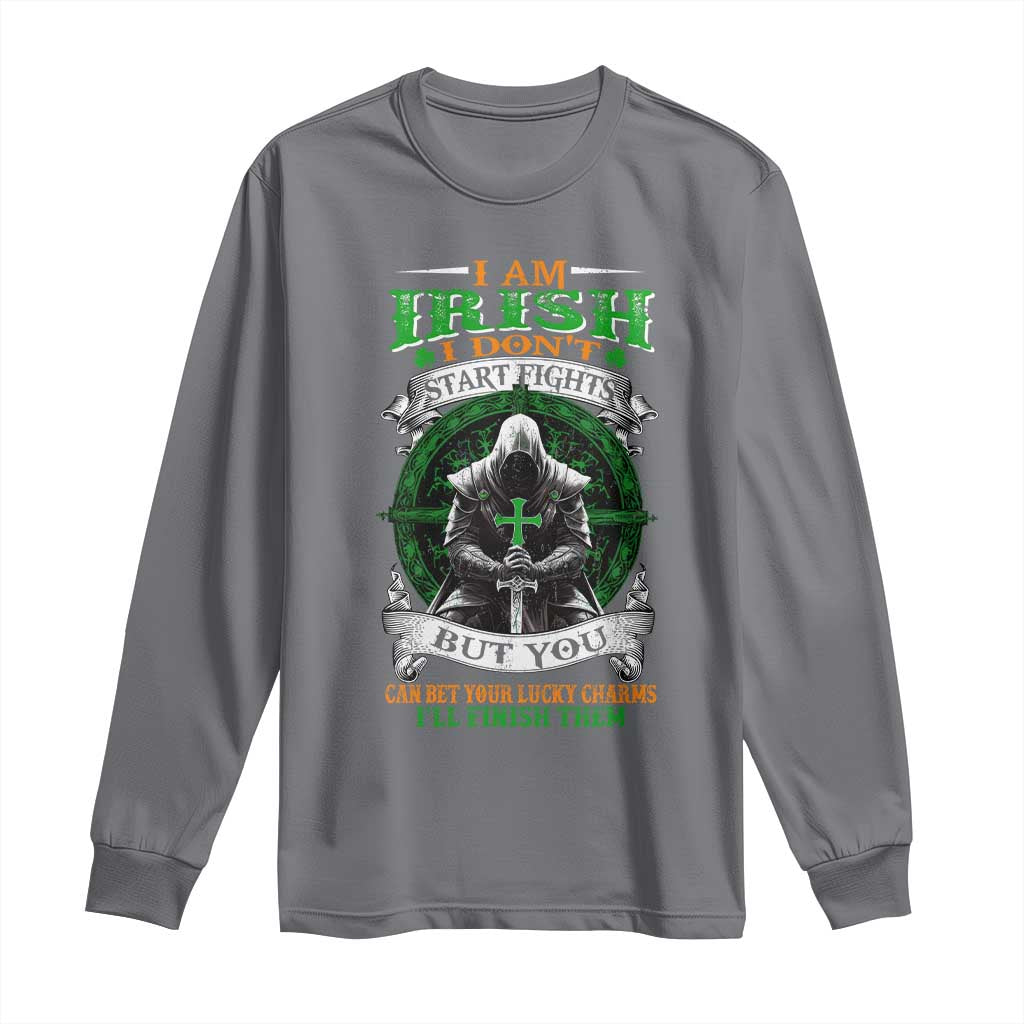 Irish Pride Long Sleeve Shirt I Am Irish I Don't Start Fights But You Can Bet Your Lucky Charms