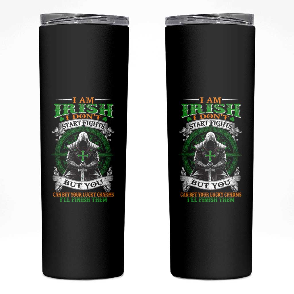 Irish Pride Skinny Tumbler I Am Irish I Don't Start Fights But You Can Bet Your Lucky Charms