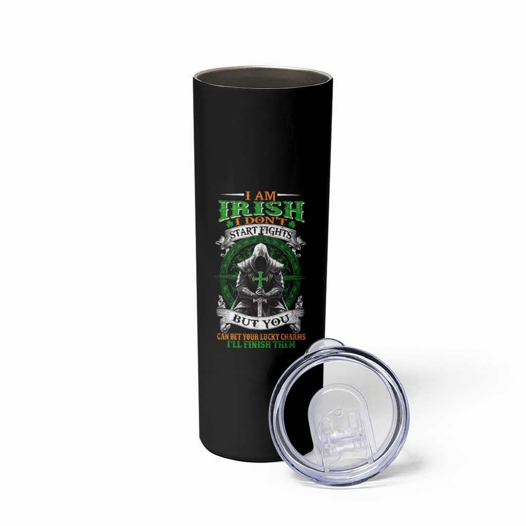 Irish Pride Skinny Tumbler I Am Irish I Don't Start Fights But You Can Bet Your Lucky Charms