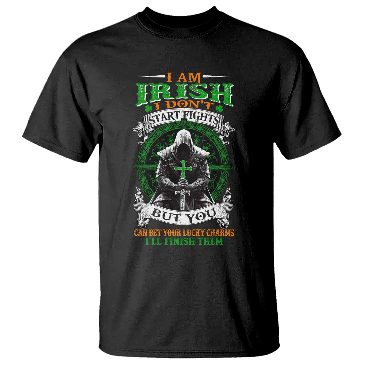 Irish Pride T Shirt I Am Irish I Don't Start Fights But You Can Bet Your Lucky Charms