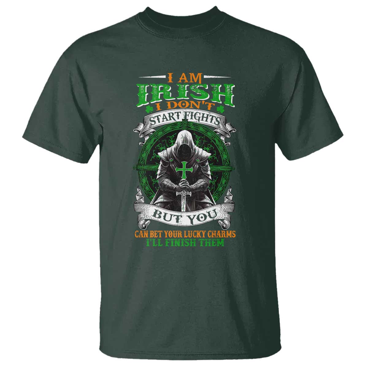 Irish Pride T Shirt I Am Irish I Don't Start Fights But You Can Bet Your Lucky Charms