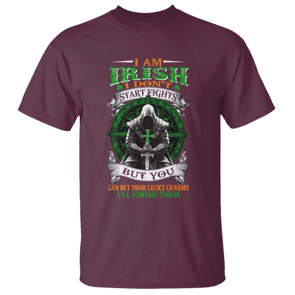 Irish Pride T Shirt I Am Irish I Don't Start Fights But You Can Bet Your Lucky Charms