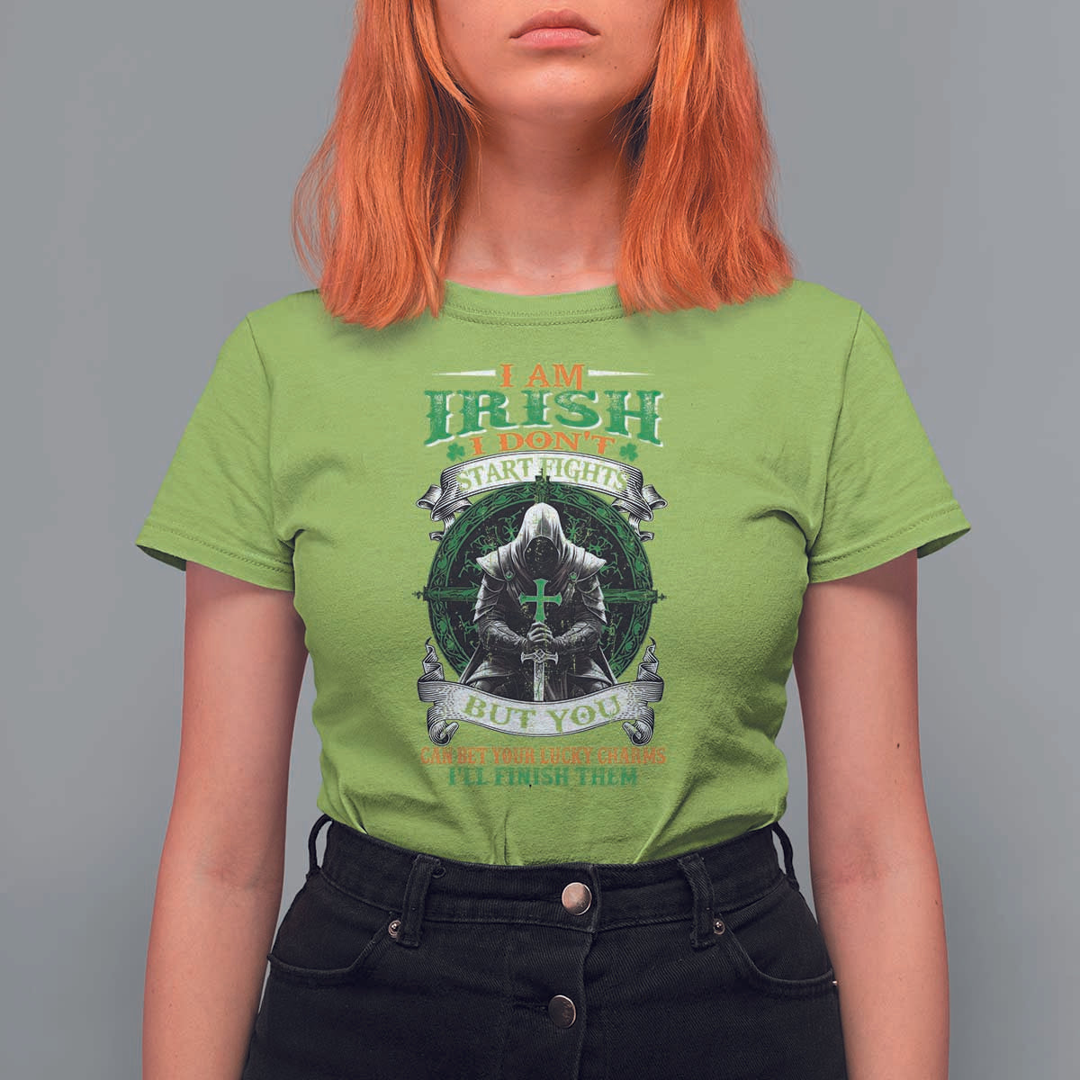 Irish Pride T Shirt For Women I Am Irish I Don't Start Fights But You Can Bet Your Lucky Charms
