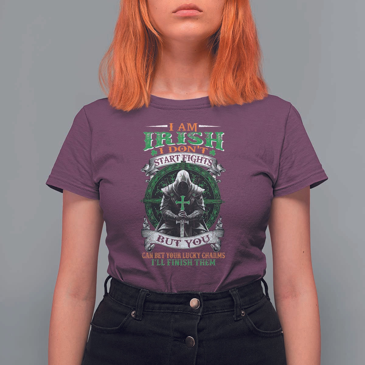 Irish Pride T Shirt For Women I Am Irish I Don't Start Fights But You Can Bet Your Lucky Charms