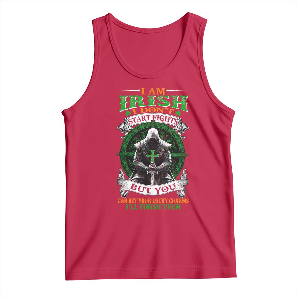 Irish Pride Tank Top I Am Irish I Don't Start Fights But You Can Bet Your Lucky Charms