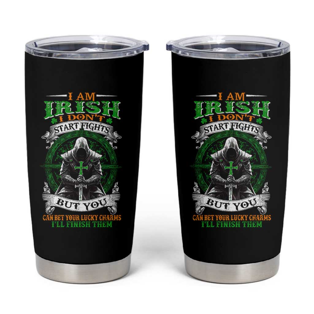Irish Pride Tumbler Cup I Am Irish I Don't Start Fights But You Can Bet Your Lucky Charms