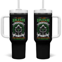 Irish Pride Tumbler With Handle I Am Irish I Don't Start Fights But You Can Bet Your Lucky Charms