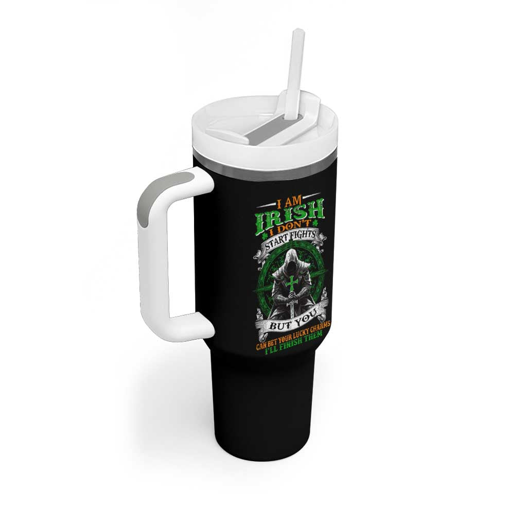 Irish Pride Tumbler With Handle I Am Irish I Don't Start Fights But You Can Bet Your Lucky Charms