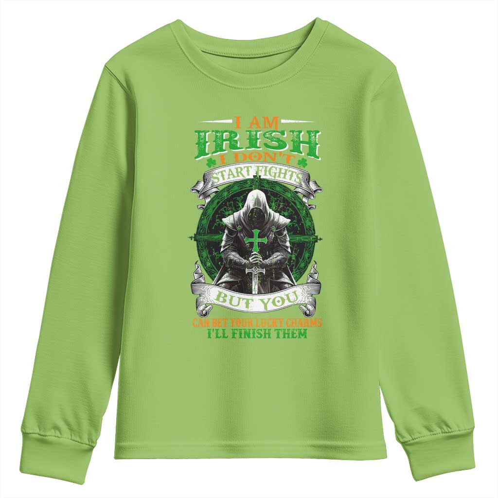 Irish Pride Youth Sweatshirt I Am Irish I Don't Start Fights But You Can Bet Your Lucky Charms