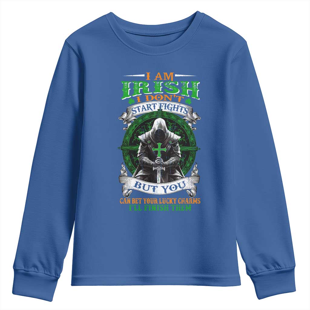 Irish Pride Youth Sweatshirt I Am Irish I Don't Start Fights But You Can Bet Your Lucky Charms