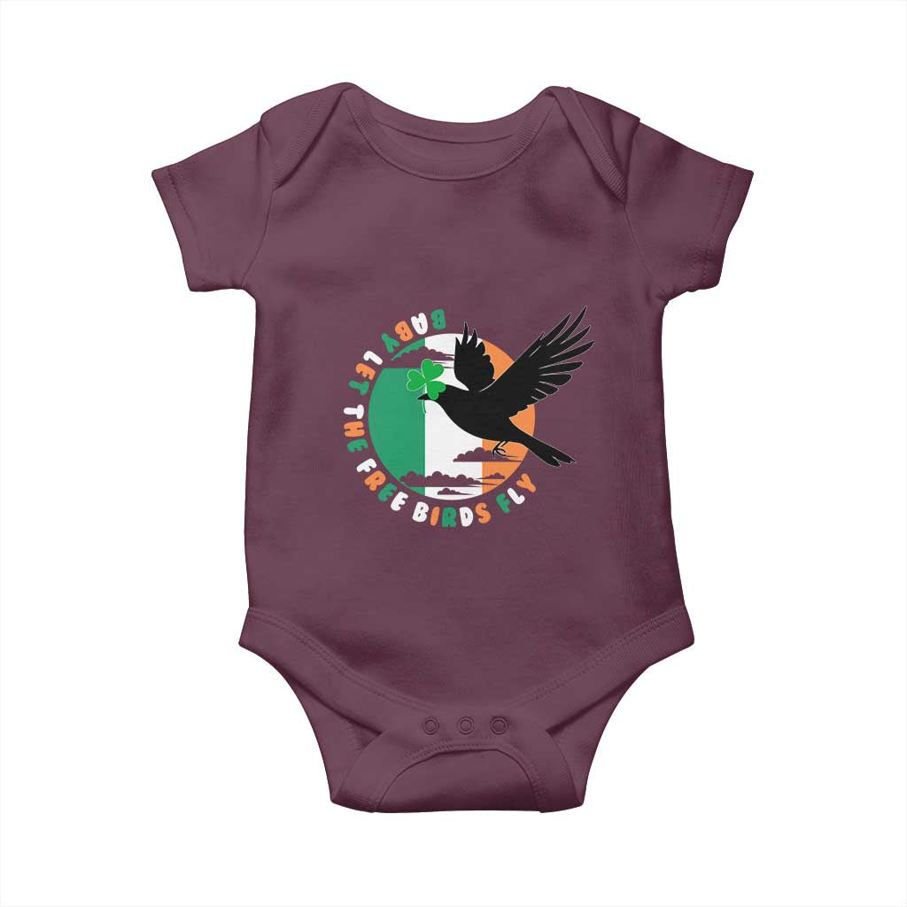 Irish Pride Baby Onesie Baby Let The Free Birds Fly Ireland Flag Shamrock