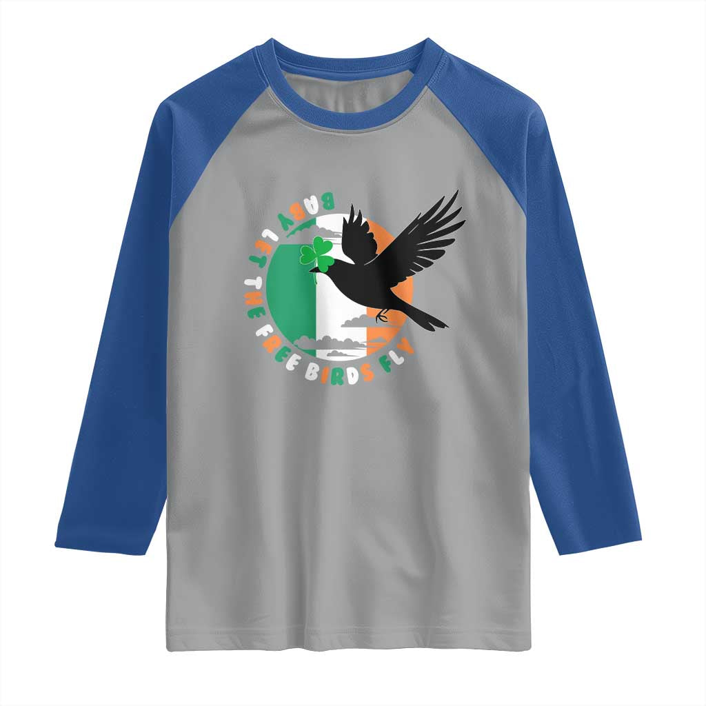 Irish Pride Raglan Shirt Baby Let The Free Birds Fly Ireland Flag Shamrock