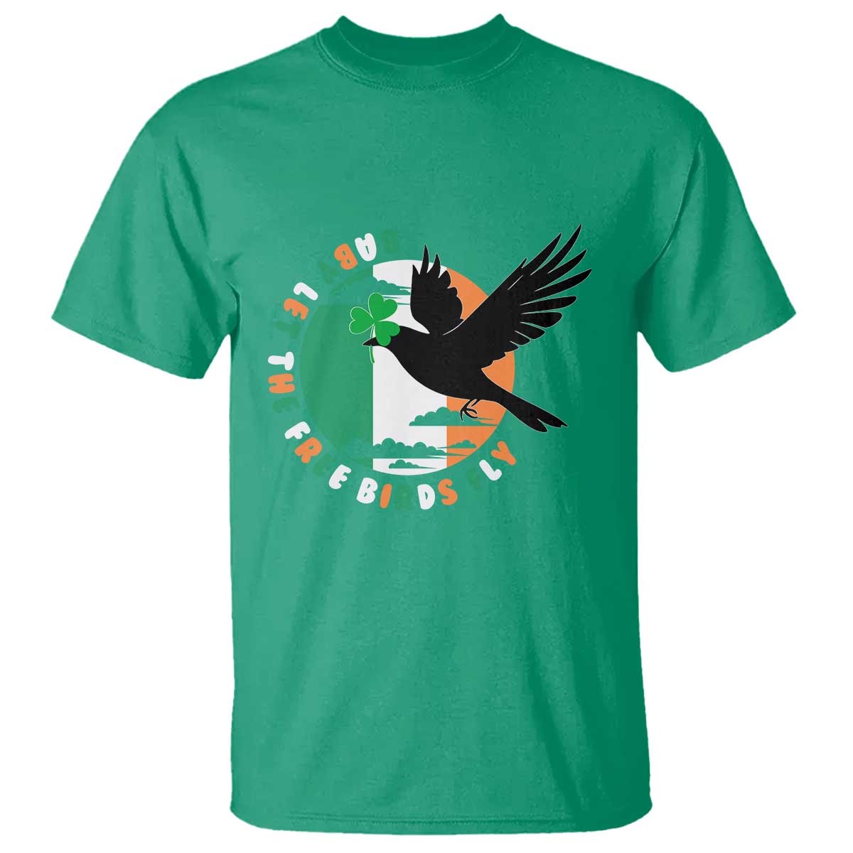 Irish Pride T Shirt Baby Let The Free Birds Fly Ireland Flag Shamrock
