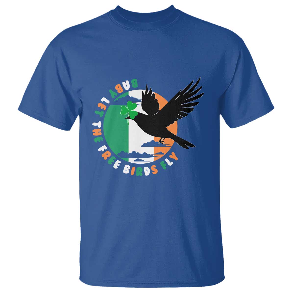Irish Pride T Shirt Baby Let The Free Birds Fly Ireland Flag Shamrock