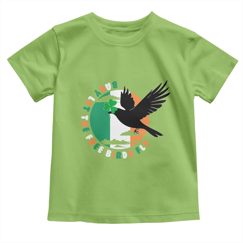 Irish Pride Toddler T Shirt Baby Let The Free Birds Fly Ireland Flag Shamrock