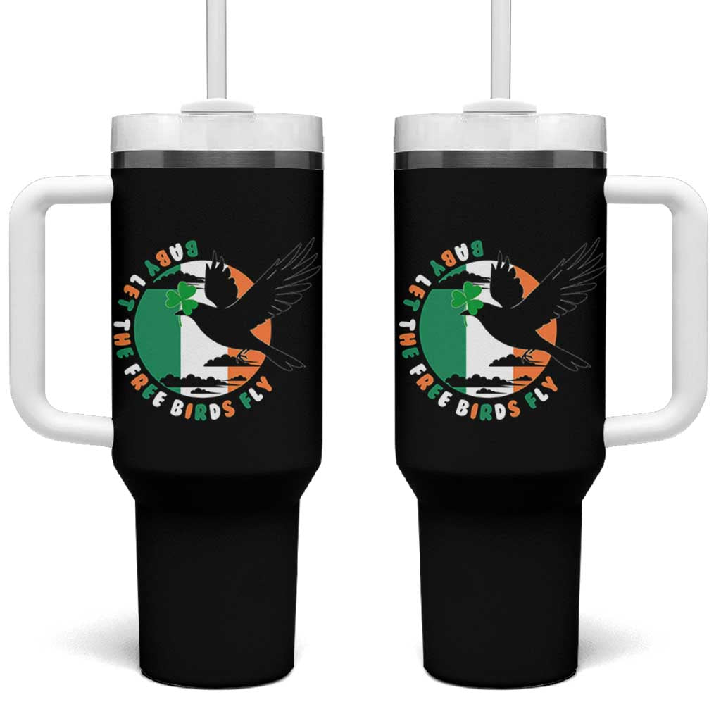Irish Pride Tumbler With Handle Baby Let The Free Birds Fly Ireland Flag Shamrock