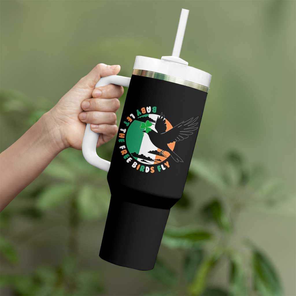Irish Pride Tumbler With Handle Baby Let The Free Birds Fly Ireland Flag Shamrock