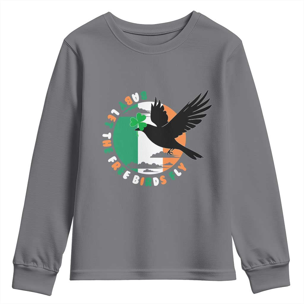 Irish Pride Youth Sweatshirt Baby Let The Free Birds Fly Ireland Flag Shamrock