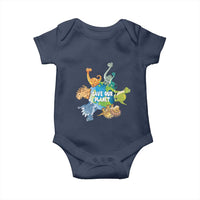 Earth Day Save Our Planet Baby Onesie Cute Dinosaurs Around World