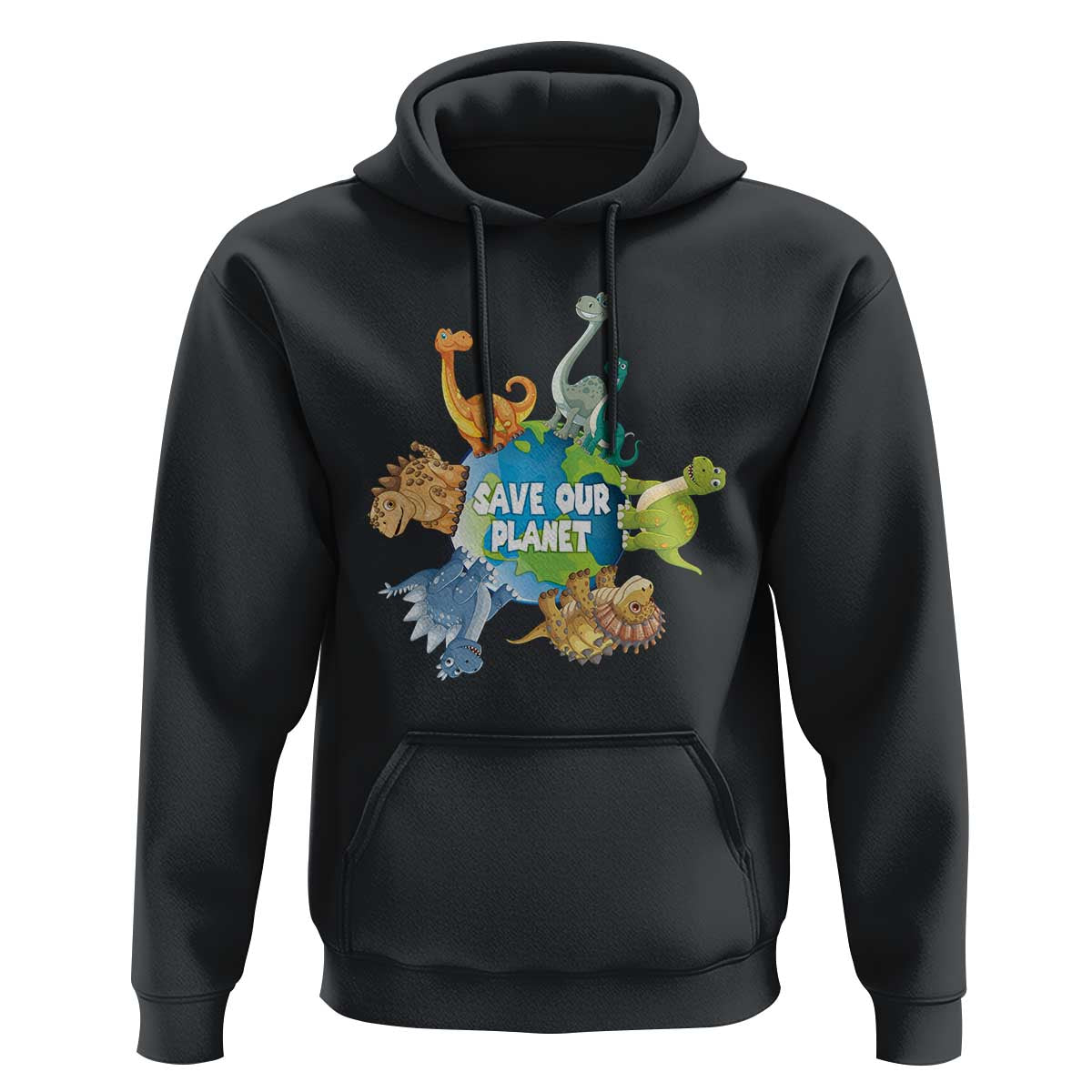 Earth Day Save Our Planet Hoodie Cute Dinosaurs Around World