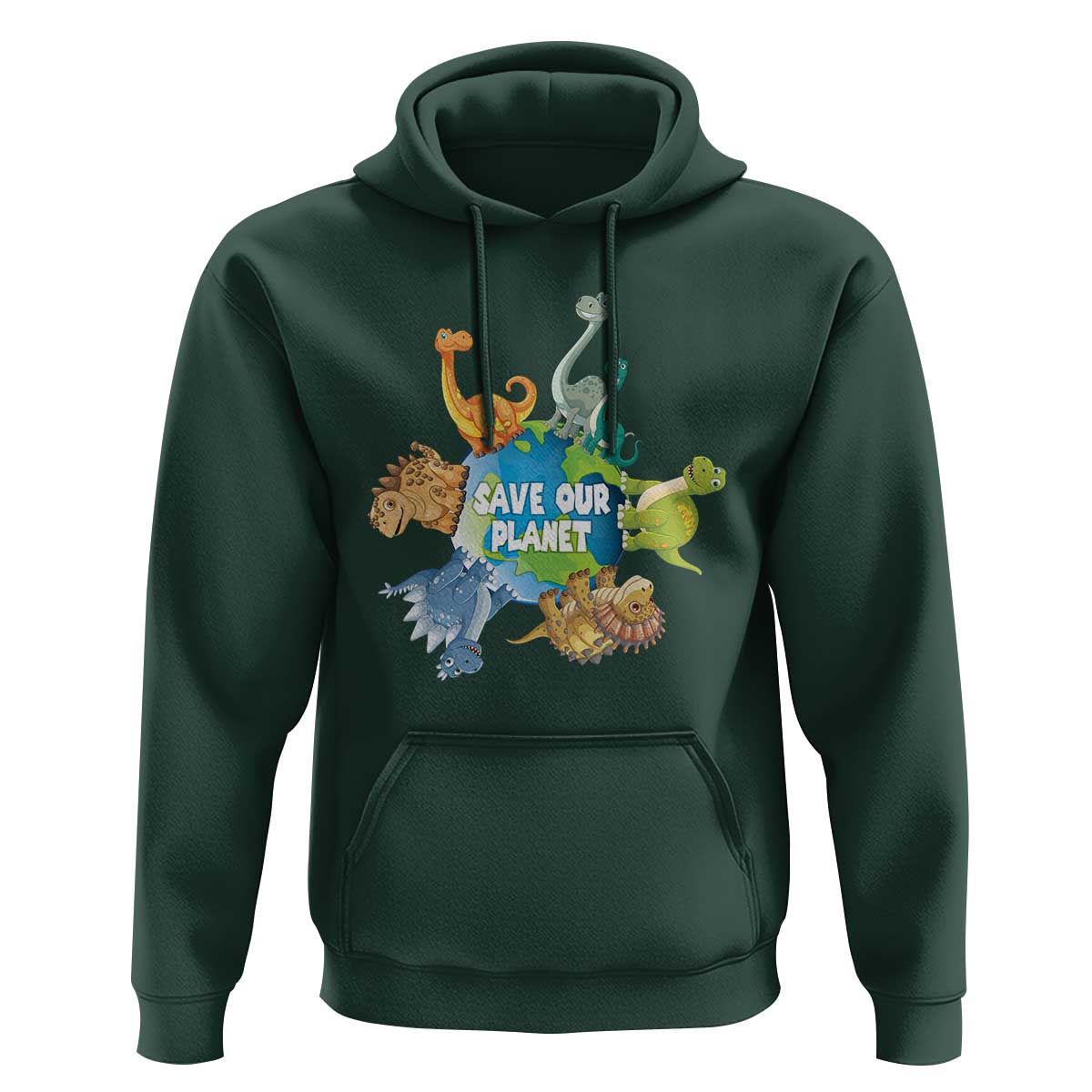 Earth Day Save Our Planet Hoodie Cute Dinosaurs Around World