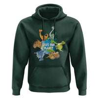 Earth Day Save Our Planet Hoodie Cute Dinosaurs Around World