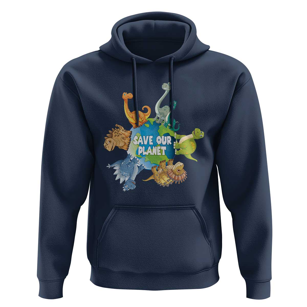 Earth Day Save Our Planet Hoodie Cute Dinosaurs Around World