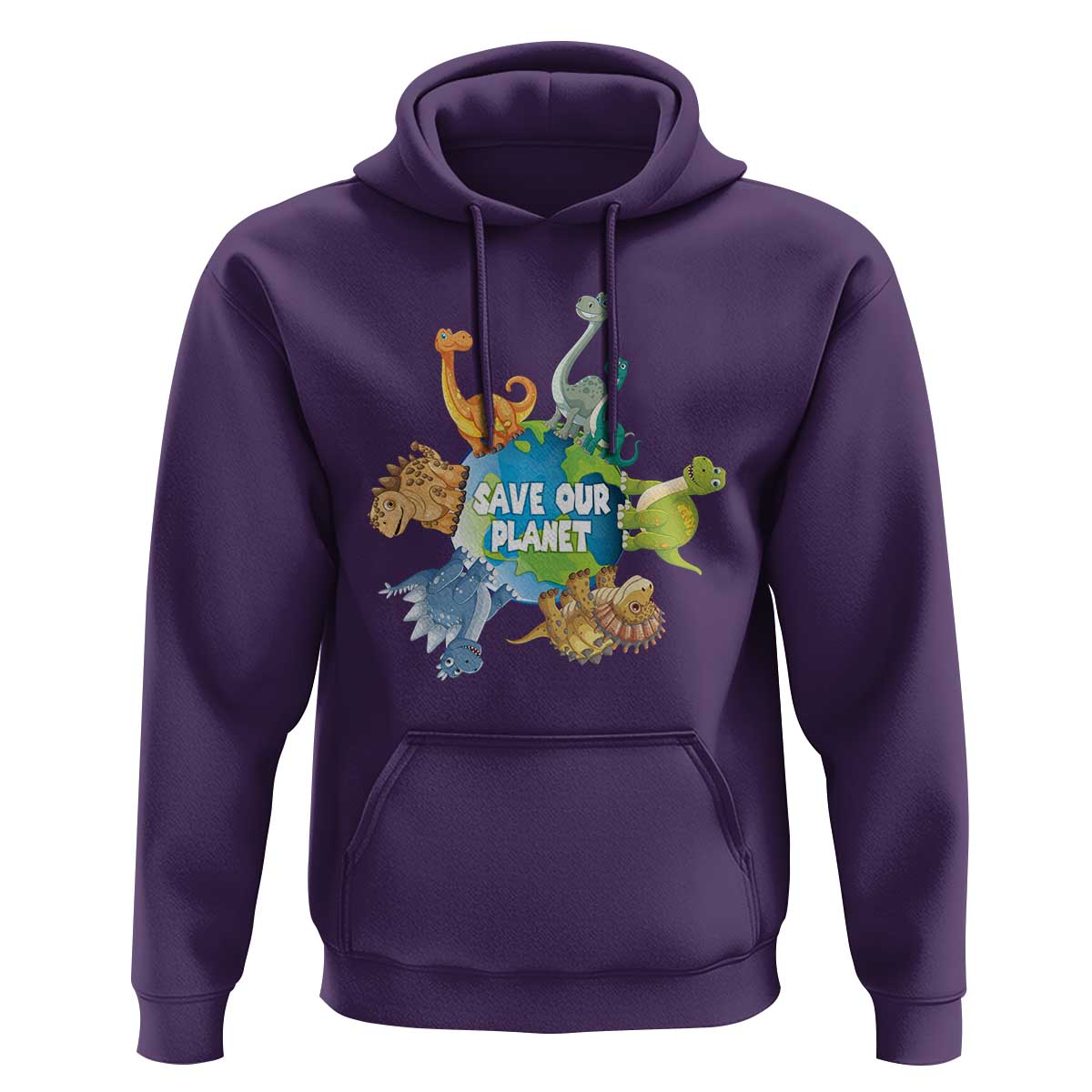 Earth Day Save Our Planet Hoodie Cute Dinosaurs Around World