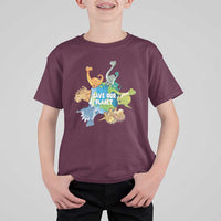 Earth Day Save Our Planet T Shirt For Kid Cute Dinosaurs Around World