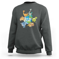 Earth Day Save Our Planet Sweatshirt Cute Dinosaurs Around World