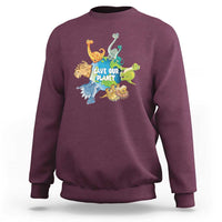 Earth Day Save Our Planet Sweatshirt Cute Dinosaurs Around World