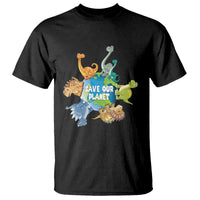 Earth Day Save Our Planet T Shirt Cute Dinosaurs Around World
