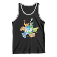 Earth Day Save Our Planet Tank Top Cute Dinosaurs Around World