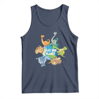 Earth Day Save Our Planet Tank Top Cute Dinosaurs Around World