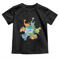 Earth Day Save Our Planet Toddler T Shirt Cute Dinosaurs Around World