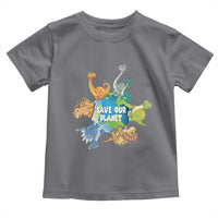 Earth Day Save Our Planet Toddler T Shirt Cute Dinosaurs Around World
