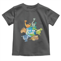 Earth Day Save Our Planet Toddler T Shirt Cute Dinosaurs Around World