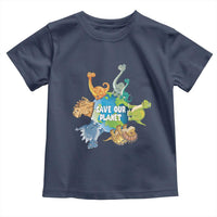 Earth Day Save Our Planet Toddler T Shirt Cute Dinosaurs Around World