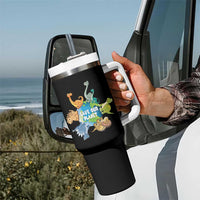 Earth Day Save Our Planet Tumbler With Handle Cute Dinosaurs Around World