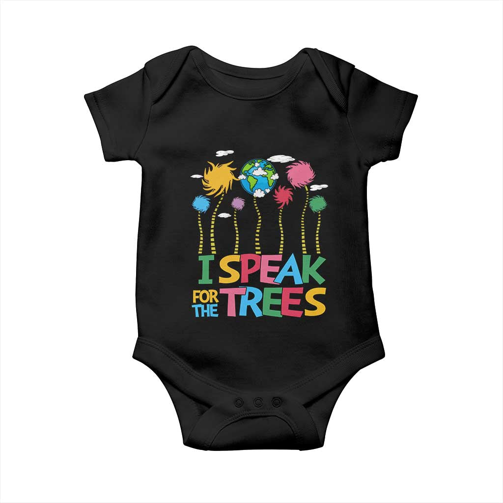 Funny Earth Day I Speak For The Trees Baby Onesie Hippie Trees
