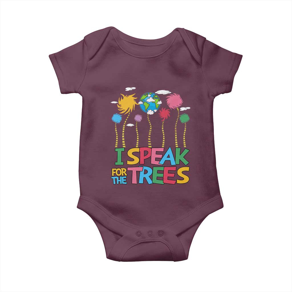 Funny Earth Day I Speak For The Trees Baby Onesie Hippie Trees