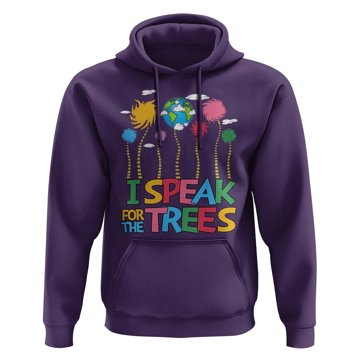 Funny Earth Day I Speak For The Trees Hoodie Hippie Trees