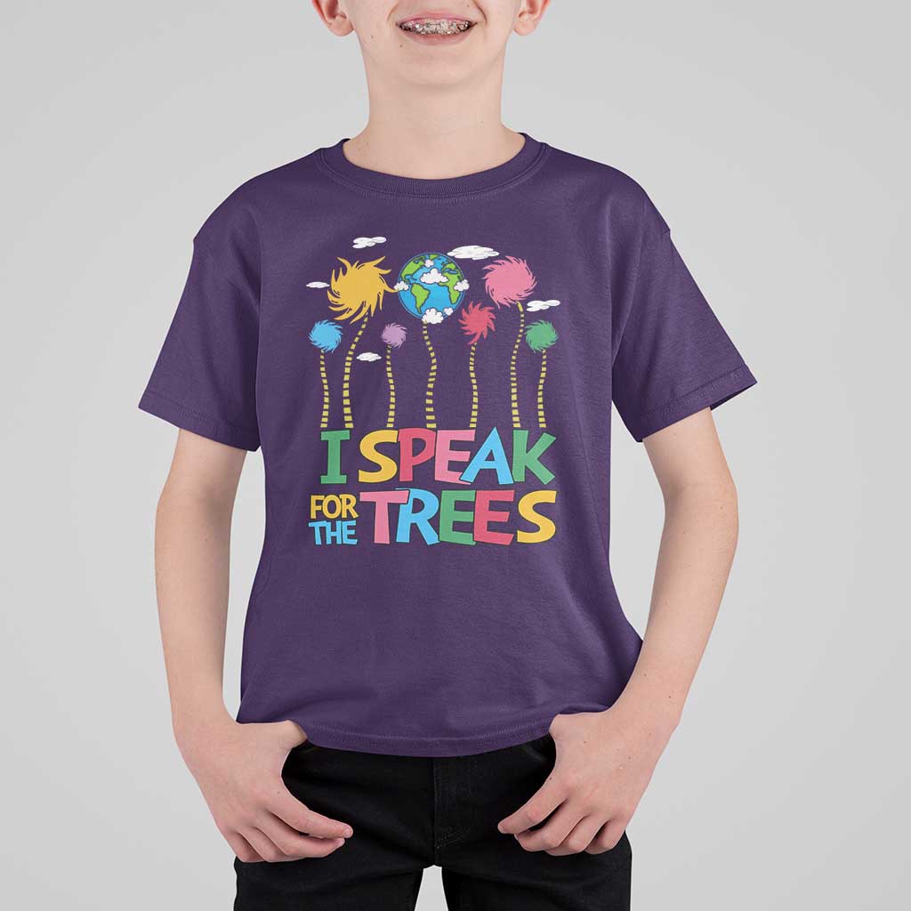Funny Earth Day I Speak For The Trees T Shirt For Kid Hippie Trees