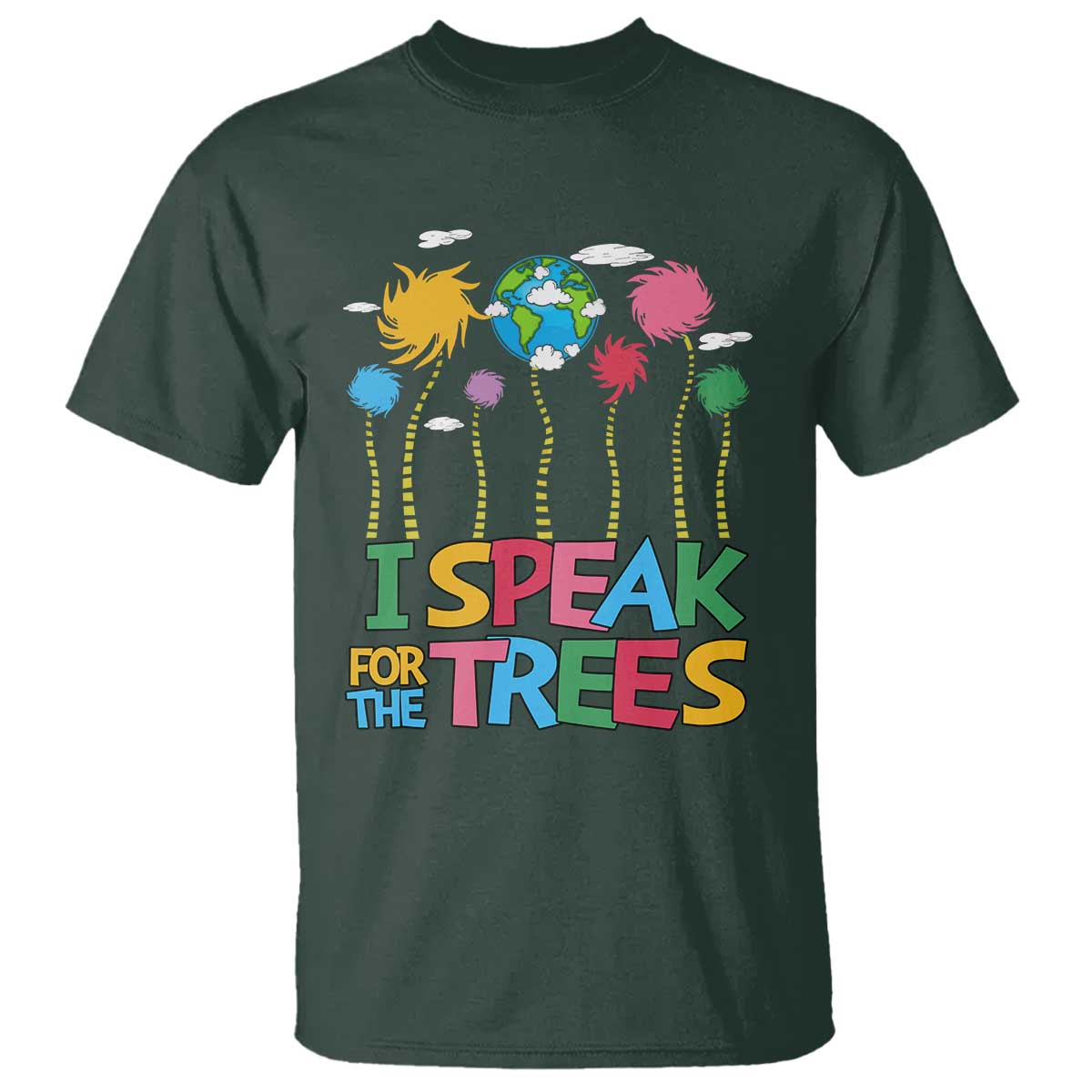 Funny Earth Day I Speak For The Trees T Shirt Hippie Trees