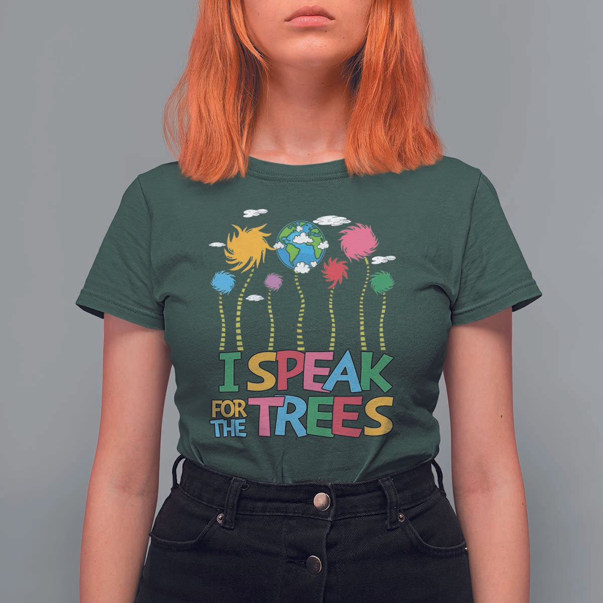 Funny Earth Day I Speak For The Trees T Shirt For Women Hippie Trees