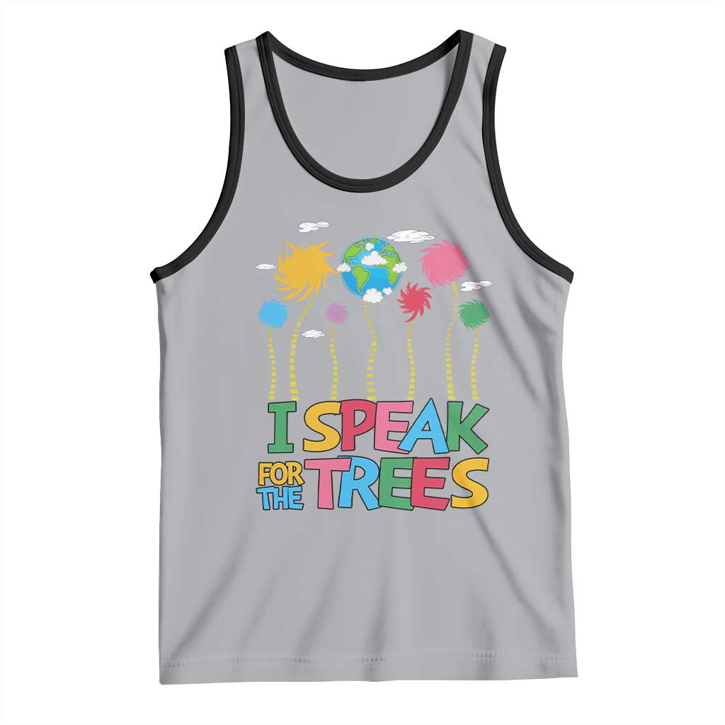 Funny Earth Day I Speak For The Trees Tank Top Hippie Trees