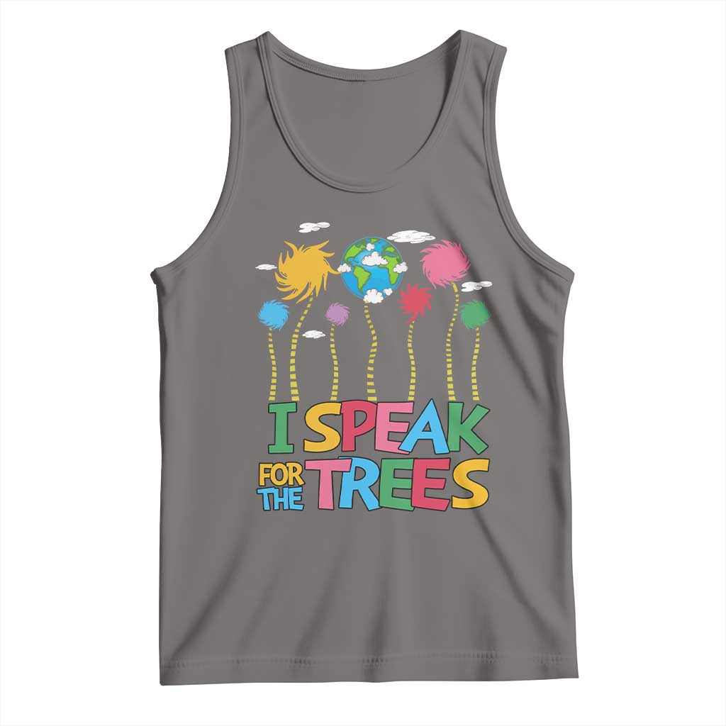 Funny Earth Day I Speak For The Trees Tank Top Hippie Trees