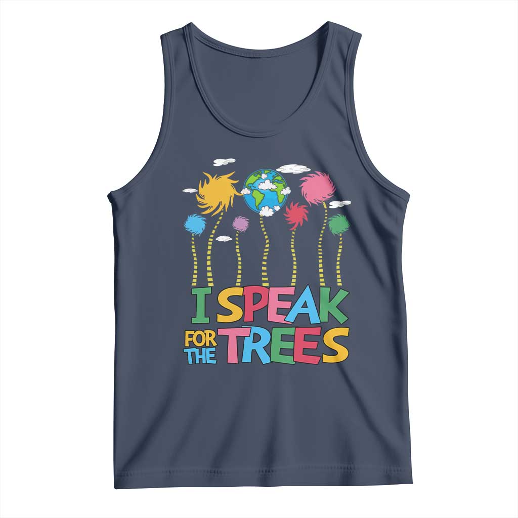 Funny Earth Day I Speak For The Trees Tank Top Hippie Trees