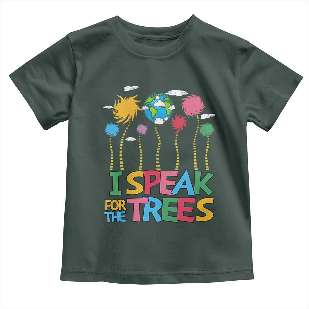 Funny Earth Day I Speak For The Trees Toddler T Shirt Hippie Trees